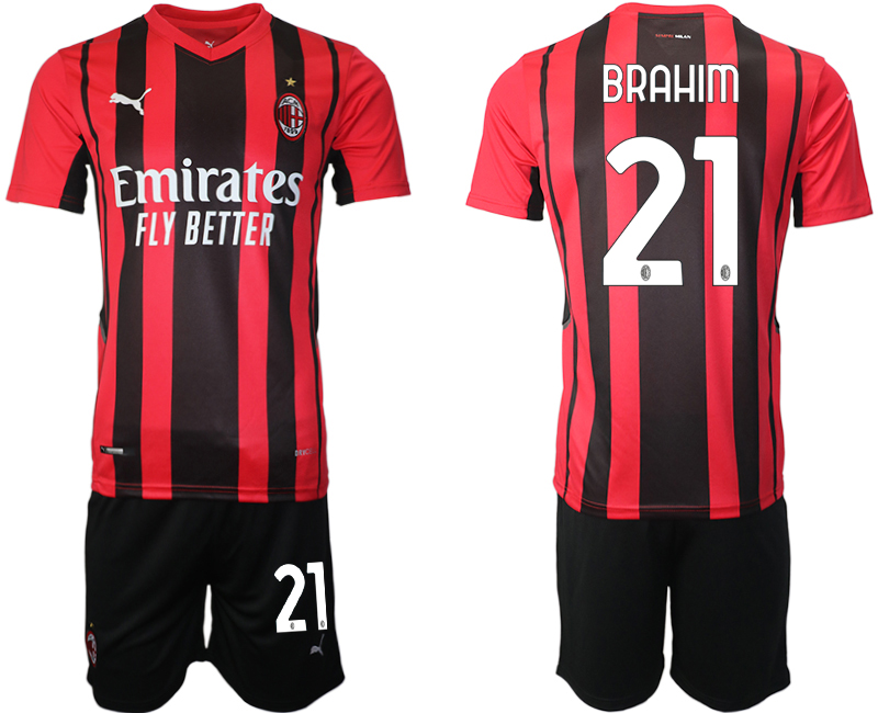 Men 2021-2022 Club AC Milan home red #21 Soccer Jersey